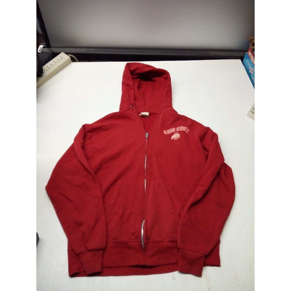 Ohio State University Buckeyes Full Zip College Ware USA Hoodie Sweatshirt L Red